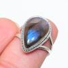 Natural Labradorite Gemstone 925 Solid Sterling Silver Jewelry Ring Size 6 Q5B27