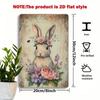 Vintage Metal Wall Art Bunny Flower Crown Pastel Provence Decor 20x30cm