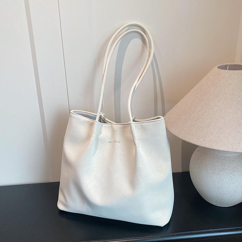 

Модная сумка большой вместимости женская новая высококлассная ретро сумка через плечо осень-зима для выхода на работу, для поездок на работу, сумка-тоут белый