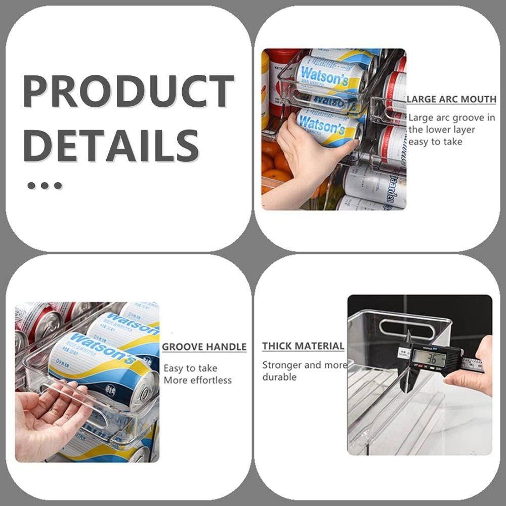 Auto-Rolling Soda Can Dispenser 1/2 Tier Refrigerator Storage Rack  Freezer