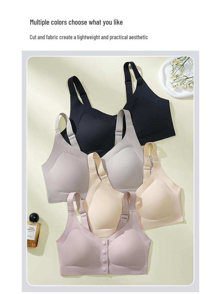 Cross-border Antibacterial Mastectomy Prosthesis Bra with Fake Breast Pads, Seamless Front Closure, for Post-Op and Reduction Support.