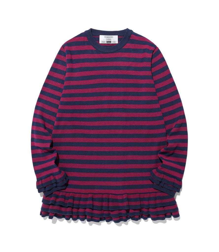 NICEGHOSTCLUB Ffats Stripe Frill Knit_Purple(Ng2Ffuk685A)