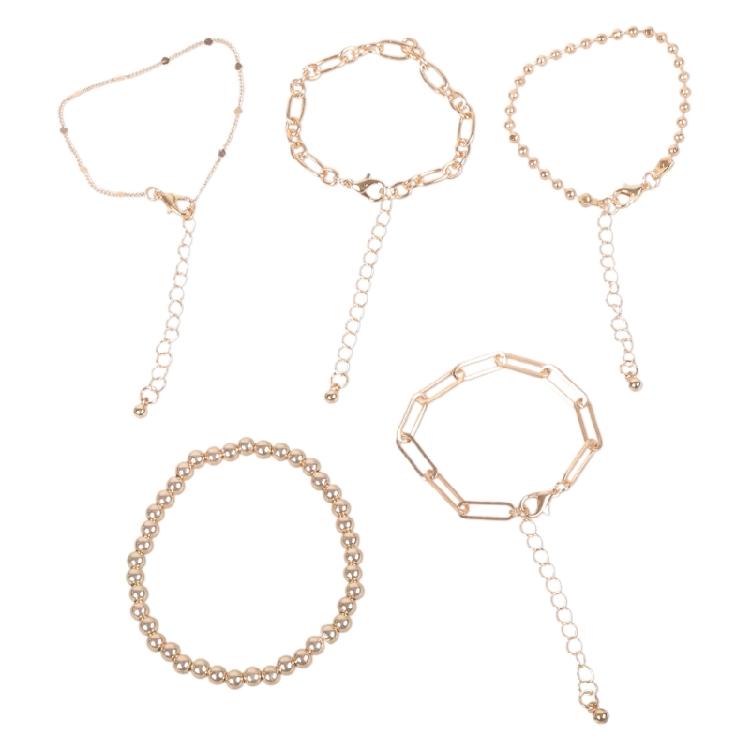 Pack of 5 Modern Alloy Bracelets For Women Adjustable Handchain Stackable Wrist Jewelry Perfect For Parties Weddings