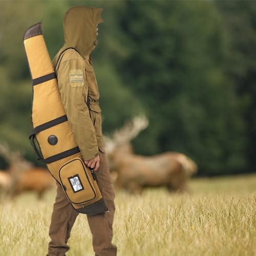 TOURBON Rifle Case, Gun Bag, Canvas, Hunting, Airsoft, Easy to Carry, Soft Padded, 117cm