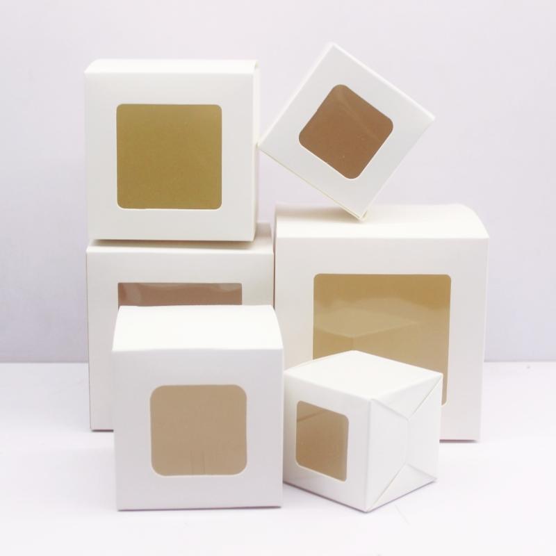 10 Pcs 5/6/7/8/9 Cm In Size, Black/white/kraft Paper/marble Grain Gift Box, Wedding Candy Box