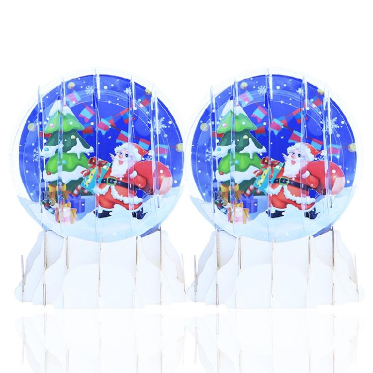3D Pop-Up Cards Santa Claus Three-dimensional Ornament Crystal Ball Shape