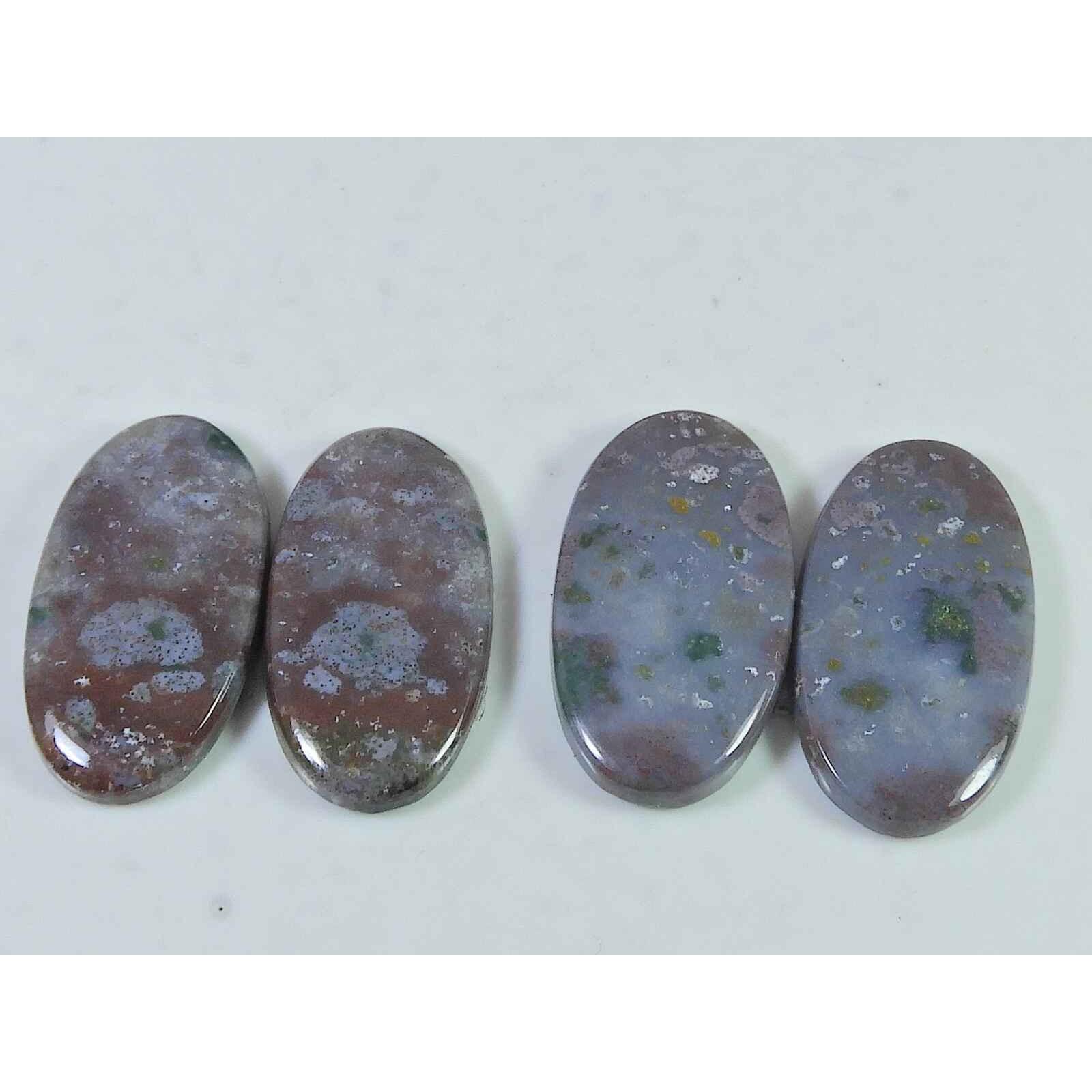 

29-30MM Red Bloodstone Oval 02Pcs Matched Pair Cabochon for Earring Making SK-3498