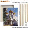RUOPOTY DIY Frame Painting By Numbers Landscape Wall Art Picture Drawing Picture By Numbers Castle For Living Room