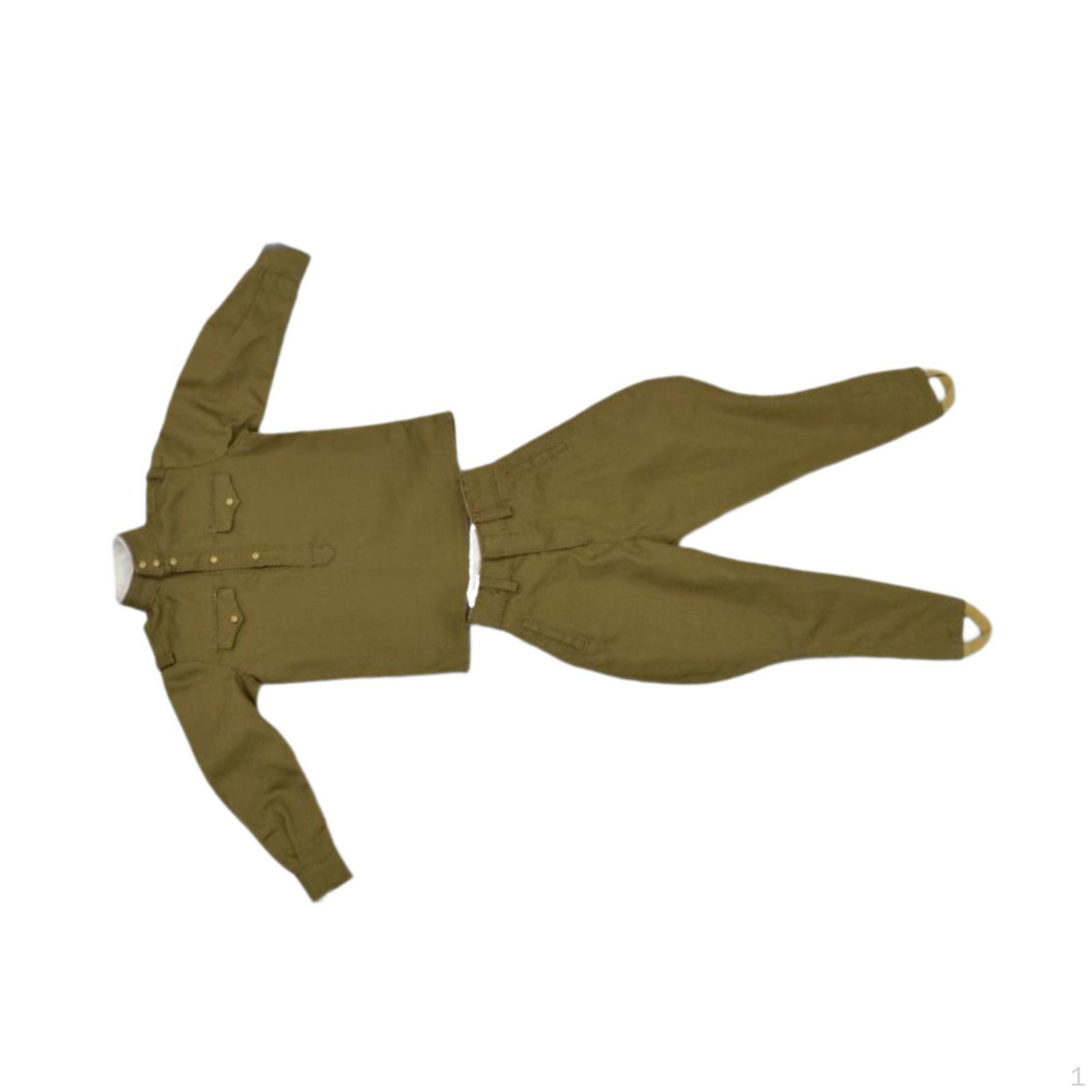 

2 Pieces Fashion 1/6 Uniform Full Set, Mini Coat and Pants Model Costume Outfit for 12in Figures