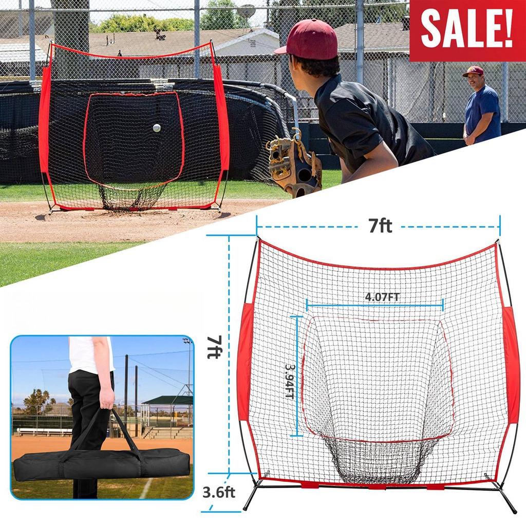 Baseball Practice Net Hitting & Pitching Softball Practice Net Portable Outdoor Baseball Training Set
