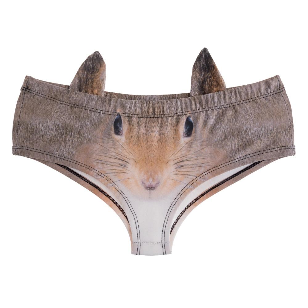 Intimo Donna con Orecchie 3D Stampa Animali Mutandine da Donna Intimo Vita e Fianchi