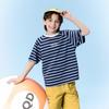 MQD Boys' College Style Striped Short Sleeve T-Shirt