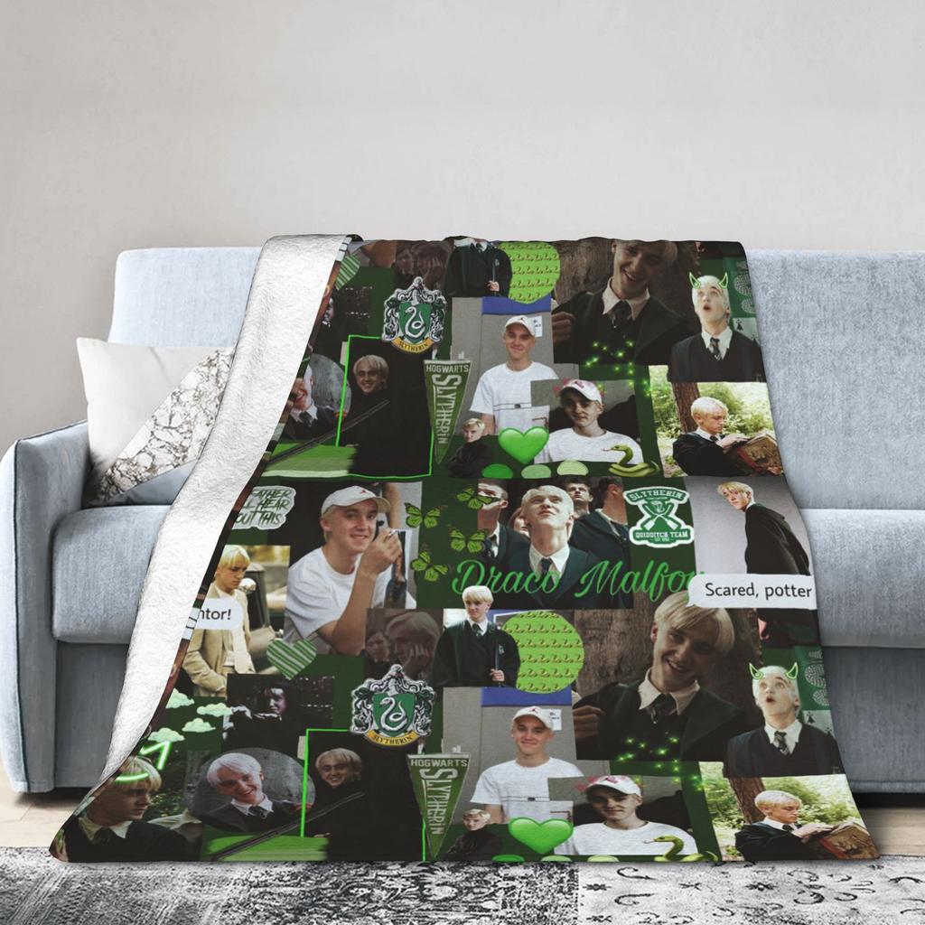 Death Eeaters Tom Felton Blankets Dracor Malfoye Wool Vintage Breathable Throw Blanket for Bedding Lounge Winter