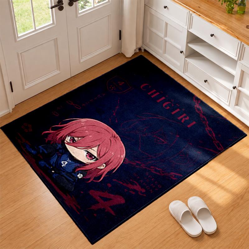 Blue Lock Carpet Door Mat for Living Room or Bedroom Protective Mat Under Chair Office Decoration Christmas Gift Birthday Present