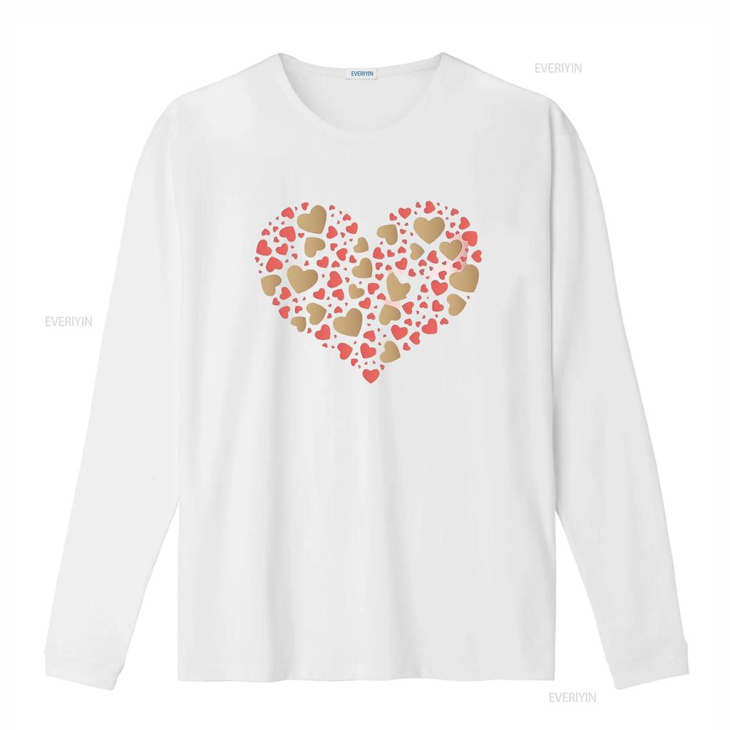 Autumn And Winter Round Neck d Pullover Solid Color Love Print Sweats Women Petite T Shirt Black vintage Washed Stretched