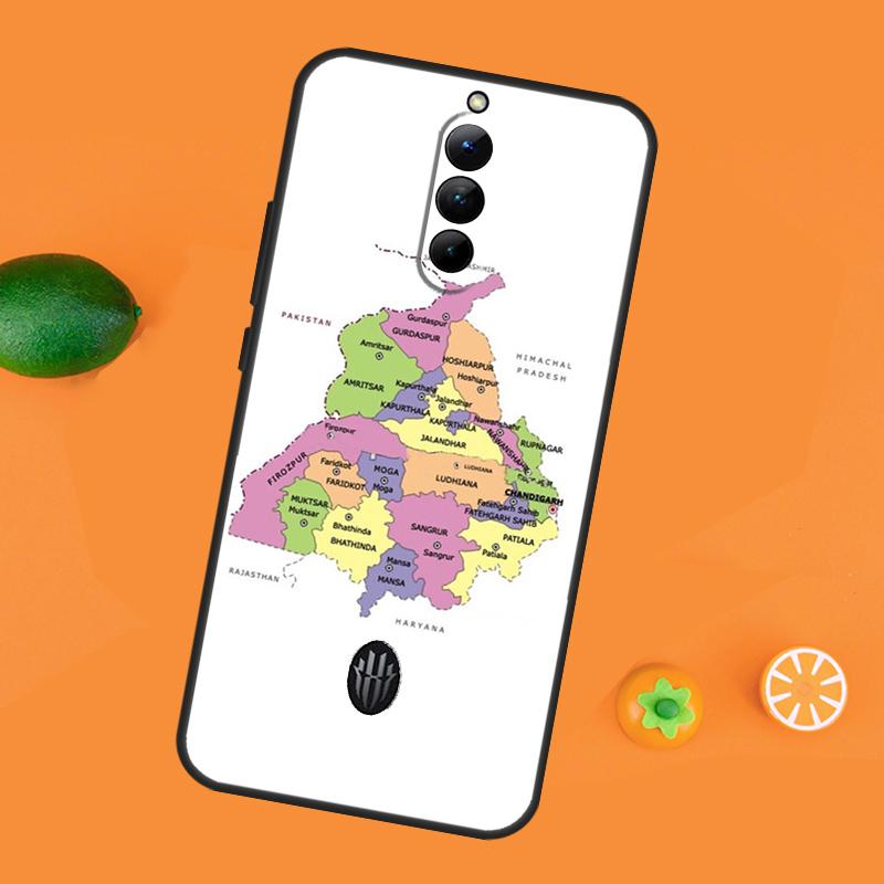 

Punjab Map Outline Case For ZTE Nubia Red Magic 8S 9S 10S 8 9 10 11 Pro Plus 6 7 6S 7S Pro RedMagic 10 Air Cover Red Magic 7S