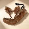 Fuchs Kostüm Zubehör Kunstpelz Fuchs Schwanz und Ohren Stirnband Set Tier Halloween Cosplay Kostüm Damen Herren Geschenke