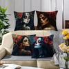 4PCS Skull Print Pillow Cases: Day of Dead Face Paint & Roses, Mysterious Glam for Parties, Home, Car (No Insert)