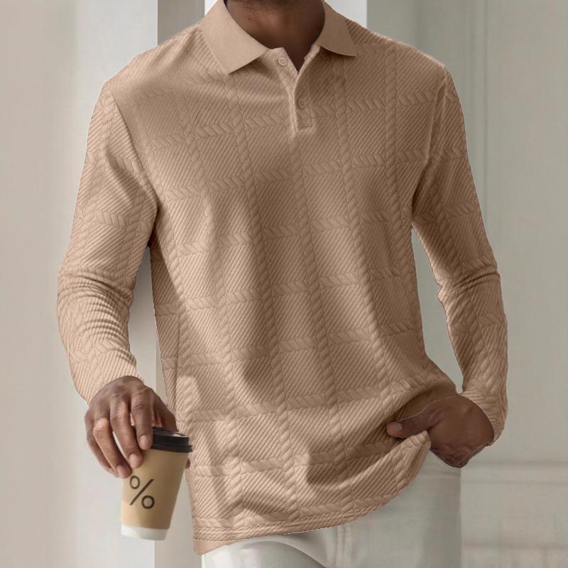 Men's Sweatshirts Spring/Autumn Polo Shirts Textured Men's Sports Polo Shirts