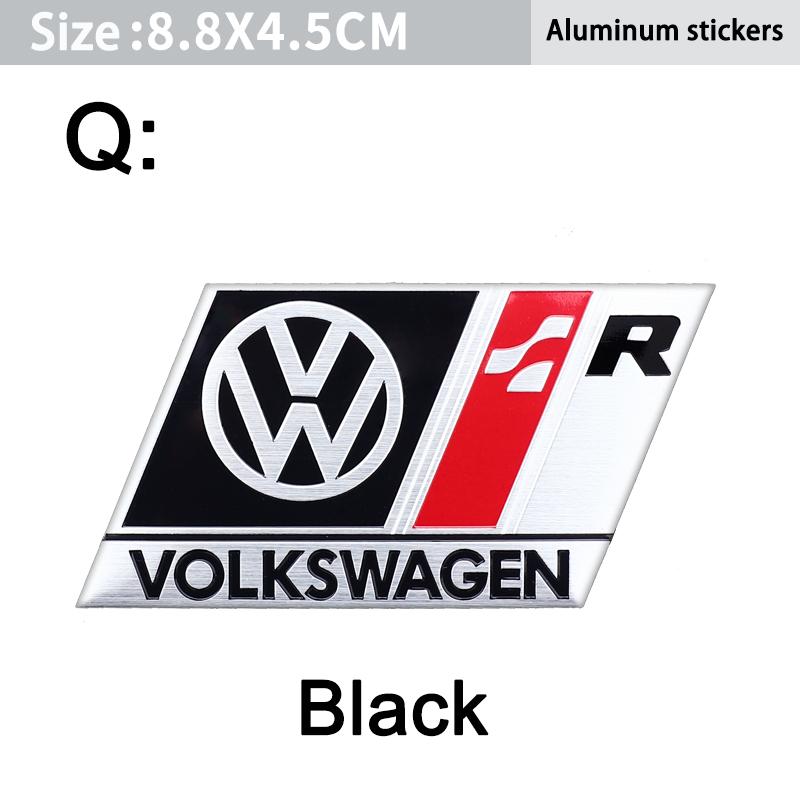 For VW Volkswagen Jetta MK5 Golf 1Pcs Car Styling Aluminum Alloy Badge Sticker For Volkswagen GTI R-Line R Polo Golf Passat Scir