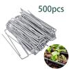 500 Pack 6" 11 Gauge Landscape Staples Garden Stakes Galvanized Sod Staples