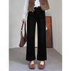 Blue Straight-Leg Jeans for Women, Summer New Style, Plus Size, High-Waisted, Stretchy, Slimming, Cropped Wide-Leg Pants for Pear-Shaped Body