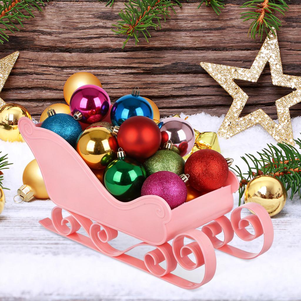 Sleigh Christmas Ornament Classical Mini Sleigh Decor for Table Living Room Kitchen Desktop Party Xmas Home Decoration Festive