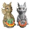 Solar Powered Moon Lamp, Outdoor Garden Decoration,Resin Dragon Sculpture Ornament Craft Ornament Art
