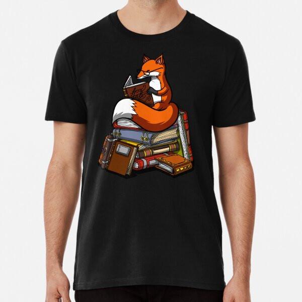 Fox Reading A Book T-Shirt S-5XL Best T-Shirt