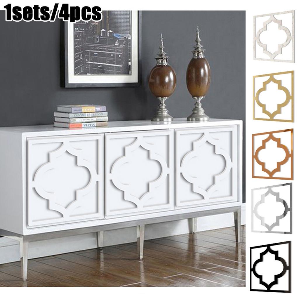 Decor Wall Stickers Frame Home Mirror Removable Wall Sticker 20*20*0.1cm 4PCS Art Bedroom Corner DIY Wall Decals