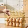 Food-Grade PET Egg Storage Box, 30-Egg Capacity, Flip Refrigerator Door Shelf