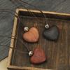 Portable Sturdy Wood Heart Pendant Necklace Accessory for Women Who Appreciate Handmade Artistics Fashion Accessories