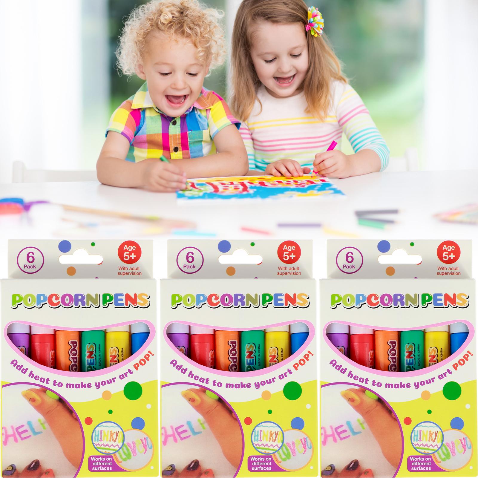 

18Pcs Popcorn Drawing Pens 3D DIY Puffy Bubble Pens Creative Color Paint Pen Set 10.5cm Popcorn Bubble Markers Kids Gift