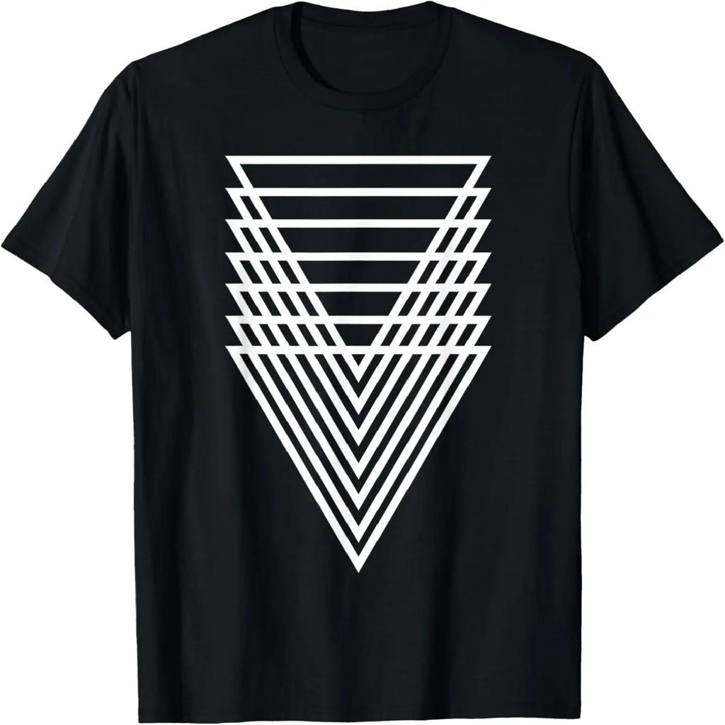 Cool Design Geometric Repeating Triangles Streetwear T-Shirt