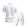 Men's Summer Lapel Button-Up Breathable Linen Polo Shirt & Casual Short Set