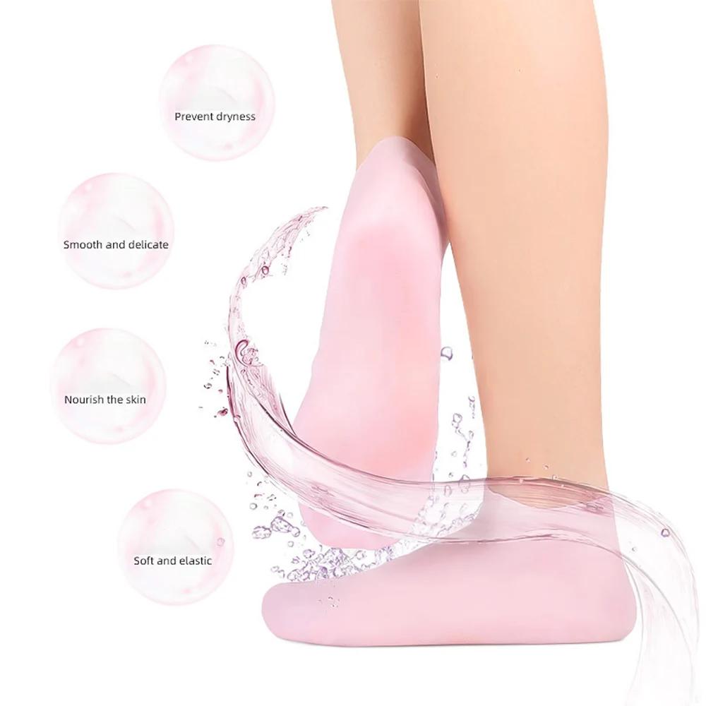 Silicone Feet Care Socks Full Length Moisturizing Gel Heel Socks Remove Cracked Cutin Non Slip Foot Skin Care Protector
