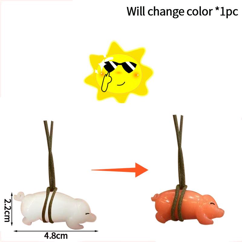 Color Changing Roast Duck Chicken  Fish Squid Pork Funny Bag Hanging Pendant Car Swing Duck Car Rearview Mirror Pendant Gift