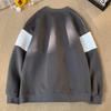 Contrasting Color Round Neck Sweater Men's Autumn Plus Size Loose Early Autumn Back To School To Wear A Long-sleeved Shirt Boys