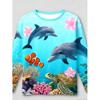 Sea Animal Fish 3D Printed T Shirt Comfortable Polyester Boys Girls Children Long Sleeve T-Shirt Kids Clothing