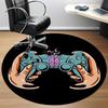 1PC Gamer Controller Office Round Area Rug, Mat Suitable For Office, Under Office Chairs Bedroom Living Room Home Decor, Room Deco