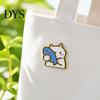 Zinc Alloy Clothing Accessory Holding Fish Cartoon Cat Brooch, Enamel Kitten Badge Pin, Pin Animal Accessories for Backpacks Hats Scarves Jackets