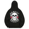 Khb0013 Old Skull Fleece-Lined Hoodie - Black