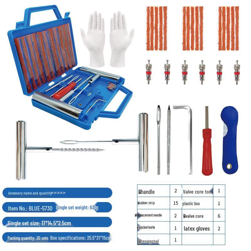 Motorcycle & Car Vacuum Tire Repair Tool Kit