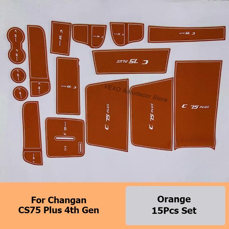 For Changan CS75 Plus 4th Gen Wireless Charging Pad Silicone Door Slot Cup Holder Mat Non-Slip Waterproof Interior Accessories