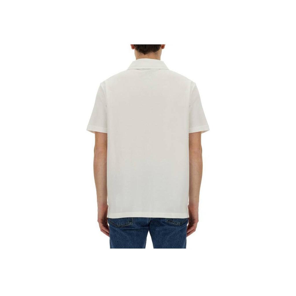 A.P.C Solid Color Printed Logo Polo Short Sleeve T-Shirt Men Tops White COGWZH26342-AAB