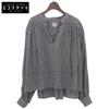 INDIA INDUSTRY Excellent Condition Bshop Exclusive Check Keyhole Neck Pullover Shirt, Women's, Gray and Navy. Tops 1 Gray / navyUsed