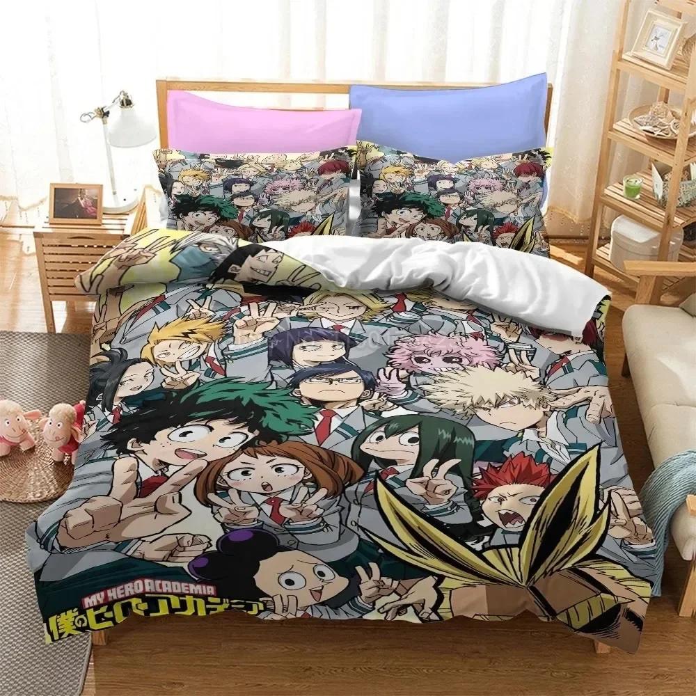 3d My Hero Academia Boys Japanese Anime Bedding Set Printed Bed Set With Pillowcase Bed Duvet Cover Queen Super King Size