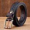 3.3cm Thick Wild Cowskin Men Belt High Quality Genuine Leather Brass Buckle Retro Strap Male Jeans Luxury Designer Belts for Man