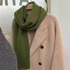 Wool Knitted Scarf Korean Version Versatile Solid Color Simple Woolen Warm Couple Thickened Scarf