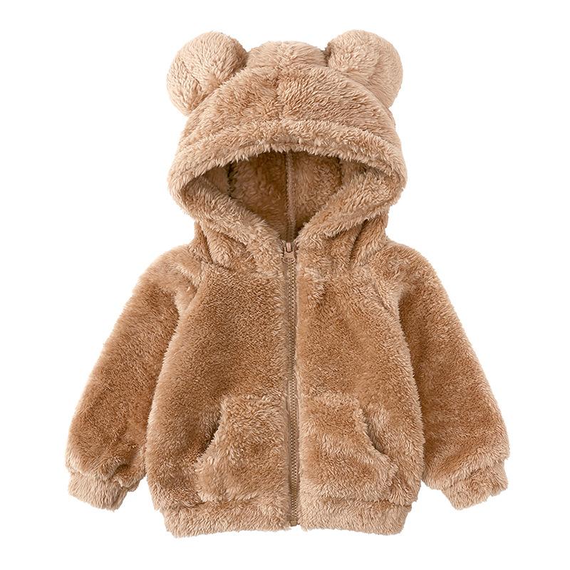 Toddler Baby Boys Girls Winter Coat Bear Ears Hoodie Jacket Thicken Warm Outwear Children Sweatshirt